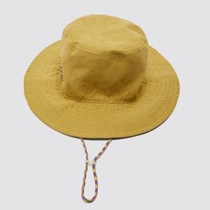 Zara mid yellow drawstring bucket hat